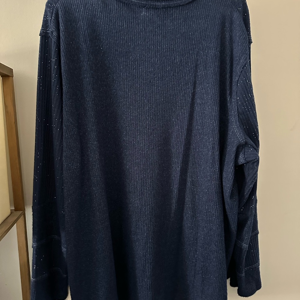 Torrid Navy Blue Long Sleeve Blouse